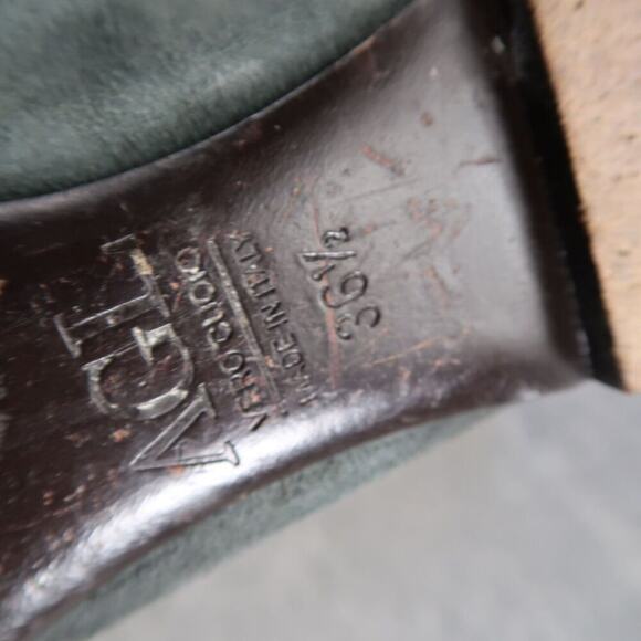 AGL Shoes Womens 36.5 Ballet Flats Ruffle Cap Toe Leather Metallic Fashion Grey - Picture 13 of 15